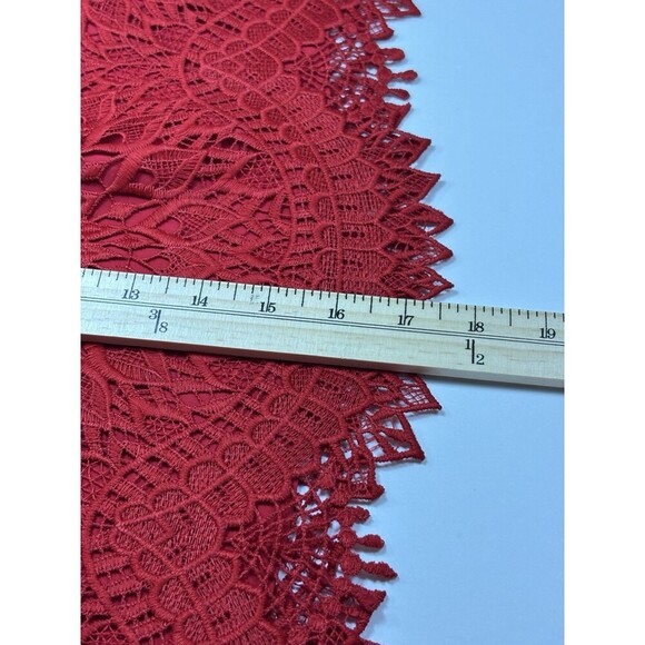 Saylor Pippa One Shoulder Dress Red XS Lace Mini Cocktail Sheer 3/4 Sleeve - Picture 14 of 16